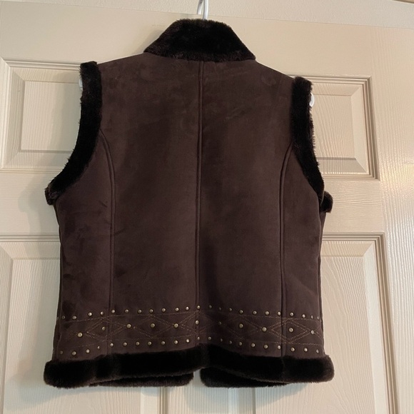 Brown Suede Vest with Studded Details - Picture 3 of 4